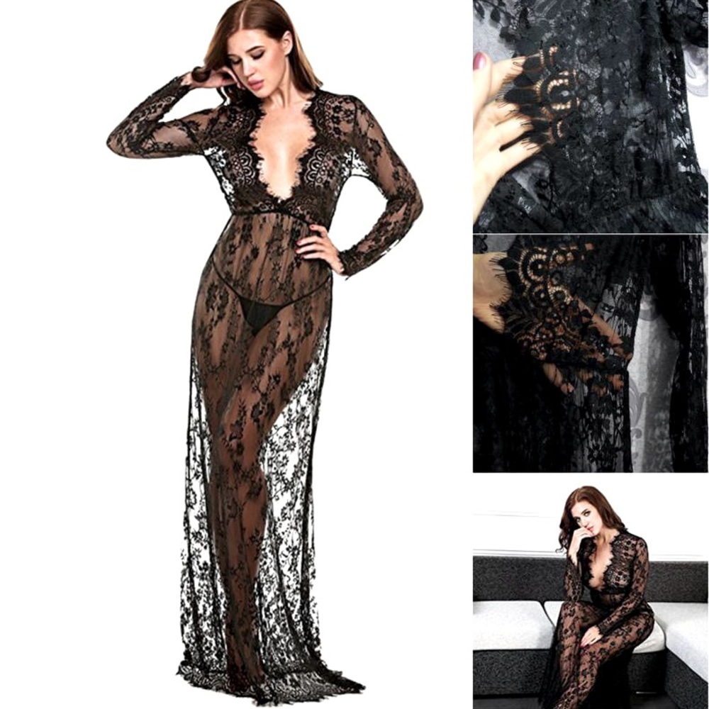 New black lace maxi dress